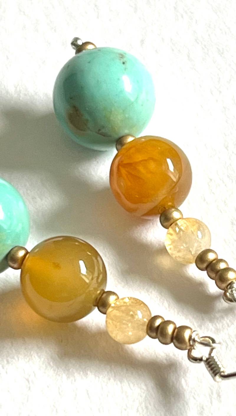 Türkisblau Und Bernstein Ohrringe von BorealisJewellery