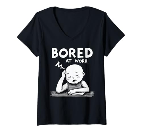 Damen Office Humor Lovers Bored at Work Funny Lazy Workers T-Shirt mit V-Ausschnitt Damen Office Humor Lovers Bored at Work Funny Lazy Workers T-Shirt mit V-Ausschnitt von Bored At Work boredom
