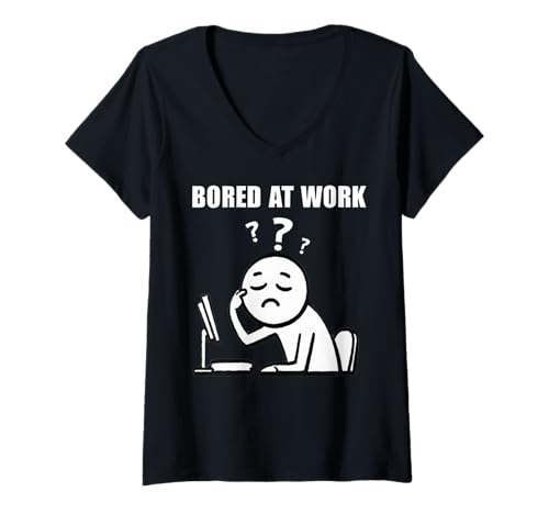 Damen Office Humor Lovers Bored at Work Funny Lazy Workers T-Shirt mit V-Ausschnitt Damen Office Humor Lovers Bored at Work Funny Lazy Workers T-Shirt mit V-Ausschnitt von Bored At Work boredom