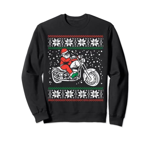 Santa Ridin Motocycle Ugly Christmas Sweater Xmas Biker Gift Sweatshirt von BoredKoalas Christmas Clothes Holiday Xmas Gifts