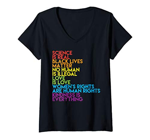 Damen Science Is Real Black Lives Matter Rainbow LGBT Pride Gift T-Shirt mit V-Ausschnitt Damen Science Is Real Black Lives Matter Rainbow LGBT Pride Gift T-Shirt mit V-Ausschnitt von BoredKoalas Equality Clothes LGBT Black Pride Gift