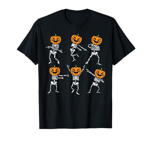 Dancing Pumpkin Skeletons Dab Yeet Floss Halloween Kids Boys T-Shirt von BoredKoalas Funny Halloween Costume Clothes 2019