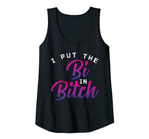 Damen I Put The Bi In Bitch Funny Bisexual Pride Flag LGBT Gift Tank Top von BoredKoalas LGBT Clothes Bisexual Pride Gift