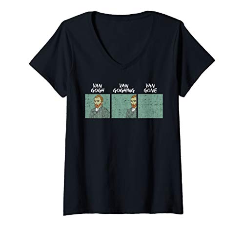 Damen Van Gogh Gone Funny Famous Artist Pun Humor Painter Gift T-Shirt mit V-Ausschnitt Damen Van Gogh Gone Funny Famous Artist Pun Humor Painter Gift T-Shirt mit V-Ausschnitt von BoredKoalas Van Gogh Painting Clothes Artist Gift