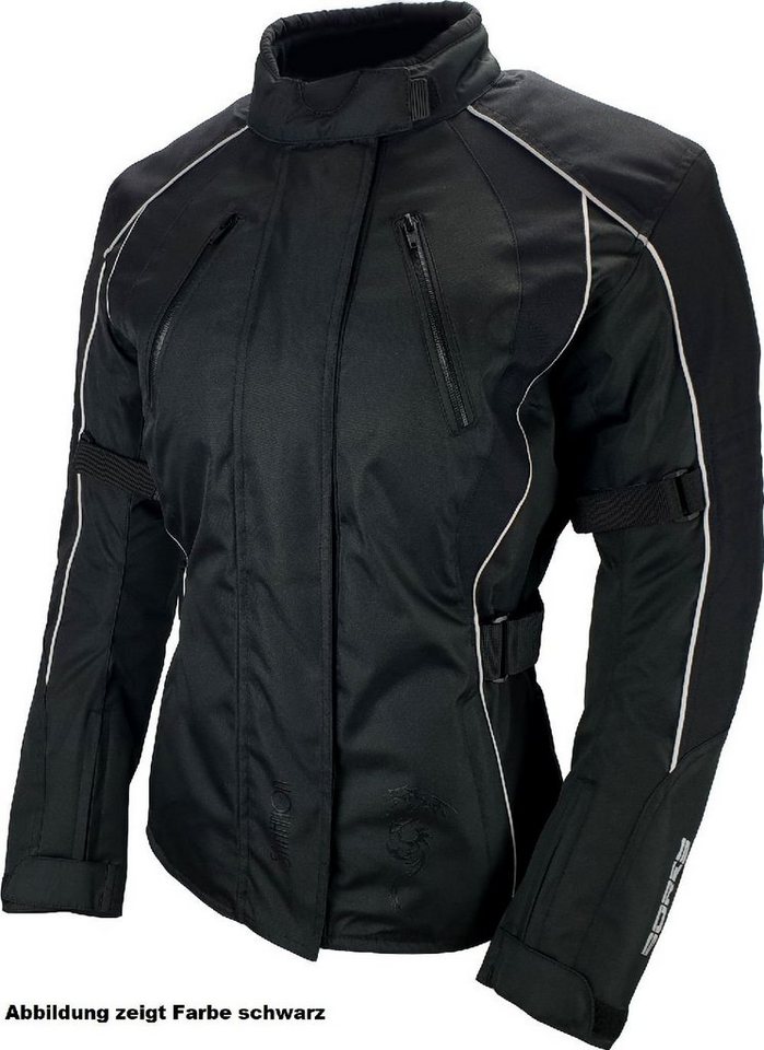 Bores Motorradjacke Shanon Marken Motorradjacke Damenchwarz-Grau - D40 von Bores