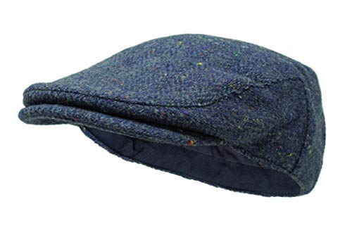 Borges & Scott Die Galway - Irish Tweed Flat Cap - Nachthimmel Herringbone - Klein von Borges & Scott