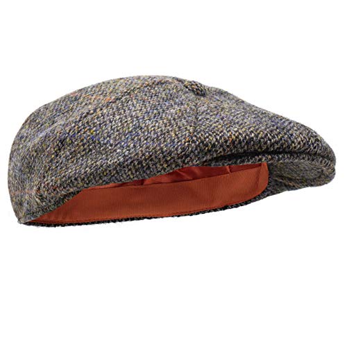 Borges & Scott Dingwall Schirmmütze 8-TLG. – Schiebermütze Herren aus 100% handgewebter Wolle Harris Tweed - Wasserabweisend - Rebhuhn Braun 54cm von Borges & Scott