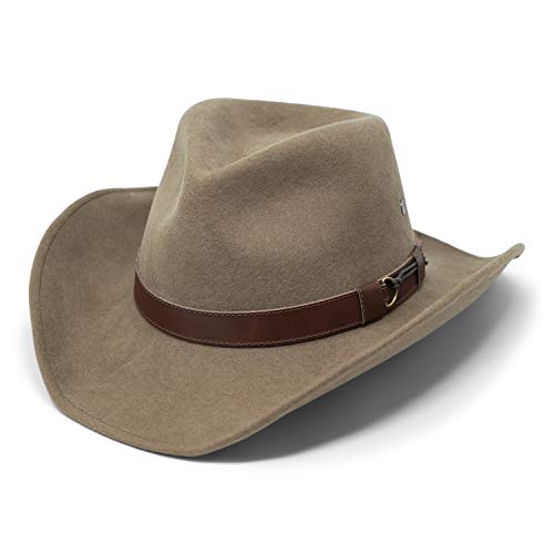 Borges & Scott Forester – Westernhut aus Wollfilz – Cowboyhut - wasserabweisend - mit Drahtkrempe - Kamel 54cm (X-Klein) von Borges & Scott