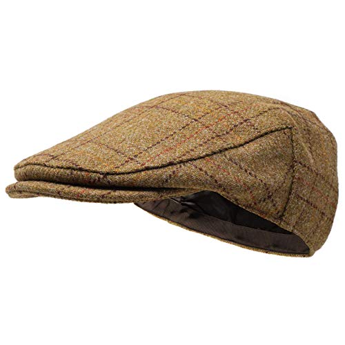 Borges & Scott Woodsman Schirmmütze - Vollständig wasserdicht – Schiebermütze aus Yorkshire Tweed - Außenmaterial aus 100% Wolle - Herbstblatt 54cm von Borges & Scott