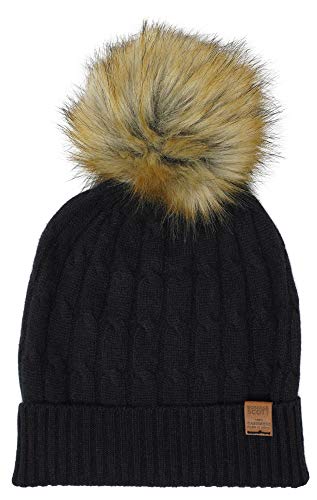 Meribel Pudelmütze - 100% Kaschmir - Hergestellt in Nepal -Mitternacht von Borges & Scott