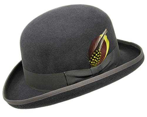 Premium Orwell - Bowler Hat/Melone - 100% Wollfilz - 54cm Grau von Borges & Scott