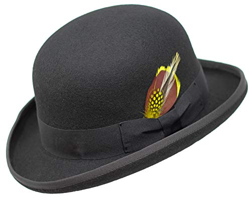 Premium Orwell - Bowler Hat/Melone - 100% Wollfilz - 60cm Schwarz von Borges & Scott