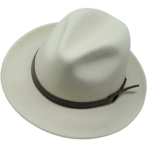 The Stoker – leichte breite Krempe – wasserabweisend – Fedora Trilby Style Filzhut, Roh, 54 von Borges & Scott