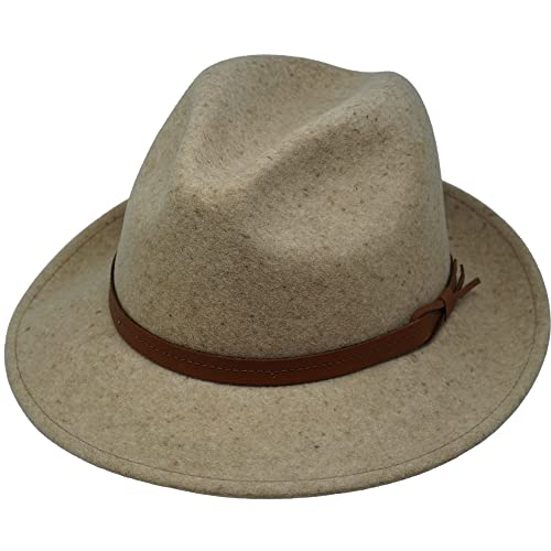 The Stoker – leichte breite Krempe – wasserabweisend – Fedora Trilby Style Filzhut, hellbeige, 58 von Borges & Scott