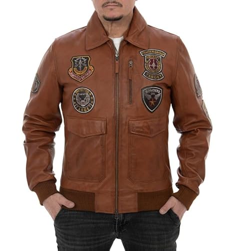 Pelletterie Borghese | Herren Leder Aviator Jacke | Vintage Leder | Lederjacke | Bomber Leder Aviator | Lederjacke | Echtes Leder | Made in Italy | AVIATORE LC (48) von Borghese - Pelletteria Artigianale