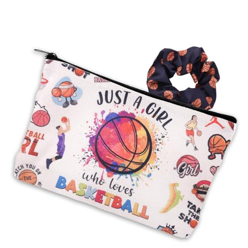 Basketball-Make-up-Tasche für Damen und Mädchen, Basketballspieler, Trainer-Liebhaber, Geburtstag, Weihnachtsgeschenk, Tasche mit Haargummi-Zubehör, Stil 3, Small, Stil 3: von Borhmty