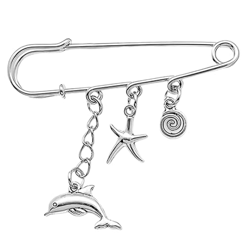 Ozean Meer Strand Brosche Pin Geschenke für Frauen Mädchen Ozean Geschenke für Frauen Freunde Ozean Liebhaber Delfin Ozean Meer Tier Niedlich Pin für Rucksäcke Seestern Conch Ocean Pin Brosche für von Borhmty