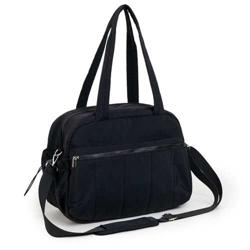 Boriad Reisetasche für Handgepäck,Wasserabweisend Kleine Reisetasche Damen,Puffer Weekender Travel Bag 24L, Kliniktasche Geburt,Sporttasche Mit PVC Nasse Tasche für Damen und Herren,Schwarz Boriad Reisetasche für Handgepäck,Wasserabweisend Kleine Reisetasche Damen,Puffer Weekender Travel Bag 24L, Kliniktasche Geburt,Sporttasche Mit PVC Nasse Tasche für Damen und Herren,Schwarz von Boriad