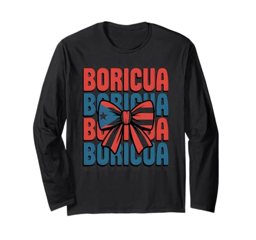 Groovy Boricua Girl Hispanic Heritage Coquette Bow Vibes Langarmshirt Groovy Boricua Girl Hispanic Heritage Coquette Bow Vibes Langarmshirt von Boricua Girl Hispanic Heritage Tee