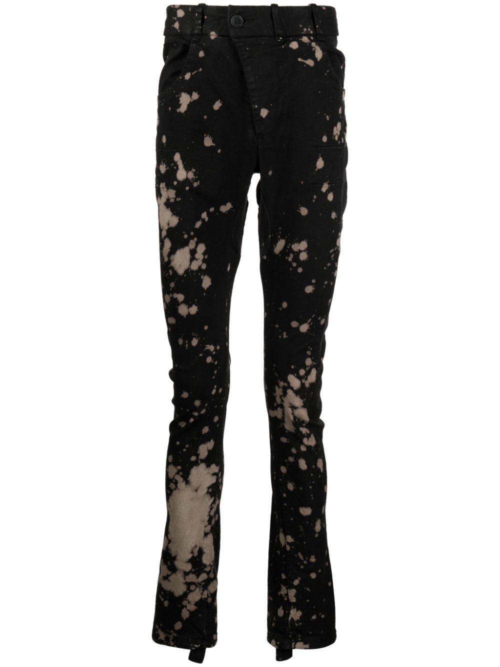 Boris Bidjan Saberi Slim-Fit-Jeans mit Bleach-Effekt - Schwarz von Boris Bidjan Saberi