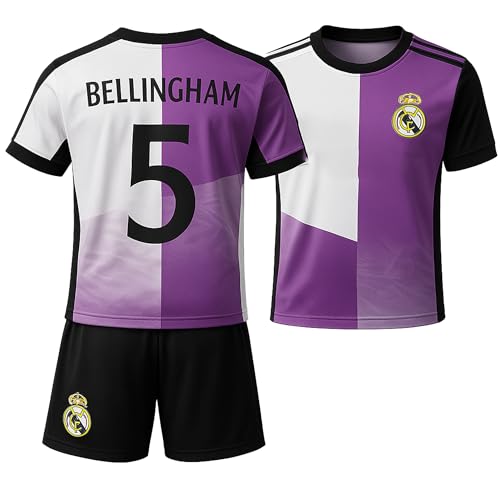 Bellingham #5 Trikot für Kinder – Real Fan Trikot Set mit Shorts und Socken – Fußball Trikot Kinder – Atmungsaktiv – Neu Saison – Jugendgrößen 140 von Boriverae