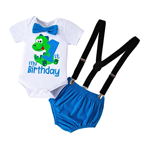 Borlai Baby Junge 1. Geburtstag Outfits Fliege Strampler Hosenträger Hosen Gentleman Kleidung Set von Borlai