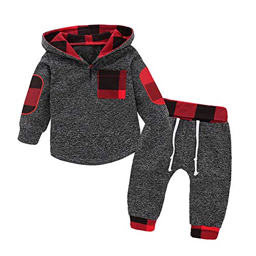 Borlai Baby Jungen Hoodie Hosen und Oberteile Outfits Kleidung Sets Art und Weise reizende Sweatshirt Geschenke Sets, 0-36 Monate, 2 Stück von Borlai