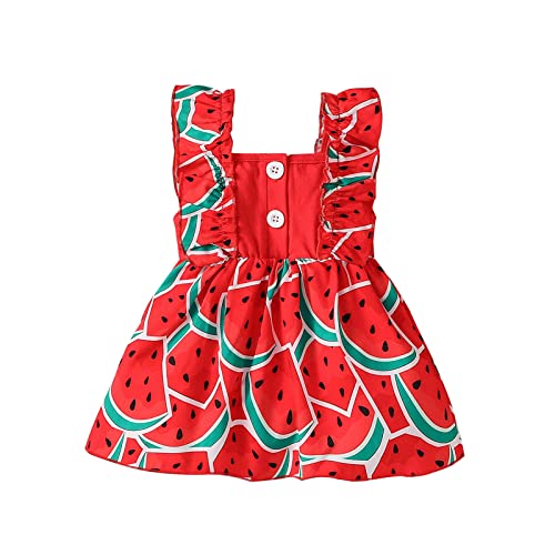 Borlai Baby Schwester Sommer Kleid Outfits Neugeborenen Kleinkind Mädchen Rüschen Ärmelloses Gedruckt Strampler Kleid von Borlai