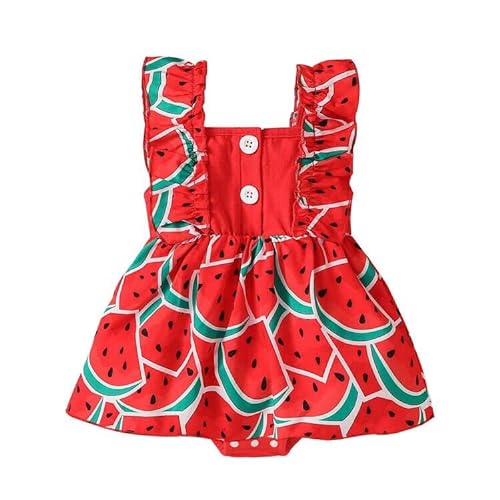 Borlai Baby Schwester Sommer Kleid Outfits Neugeborenen Kleinkind Mädchen Rüschen Ärmelloses Gedruckt Strampler Kleid von Borlai