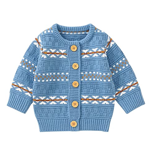 Borlai Baby Strickjacke Pullover Neugeborene Mädchen Jungen Pullover Strickwaren Knöpfe Langarm Rundhals Jacke Mantel Oberbekleidung Tops Herbst Winter Warme Kleidung von Borlai