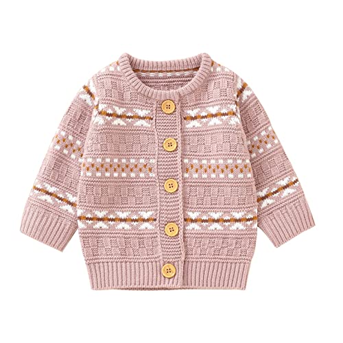 Borlai Baby Strickjacke Pullover Neugeborene Mädchen Jungen Pullover Strickwaren Knöpfe Langarm Rundhals Jacke Mantel Oberbekleidung Tops Herbst Winter Warme Kleidung von Borlai