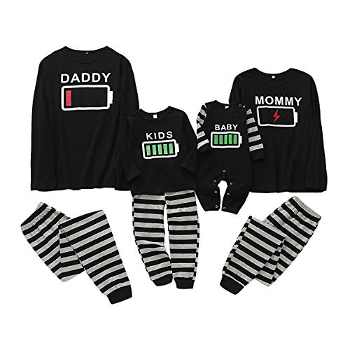 Borlai Familien Pyjamas Set Baumwolle Nachtwäsche Set Weihnachts Familie Passende Pyjama Sets für Mama Papa Kinder Baby von Borlai