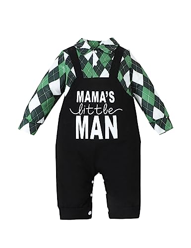 Borlai Neugeborenes Baby Jungen Strampler Langarm Vintage Karierter Bodys Overalls Babykleidung 0-18 Monate von Borlai