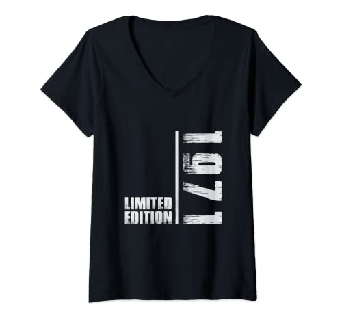 Damen 1971 Limited Edition Männer Geburtsjahr 1971 Geburtstag T-Shirt mit V-Ausschnitt Damen 1971 Limited Edition Männer Geburtsjahr 1971 Geburtstag T-Shirt mit V-Ausschnitt von Born In 1971 Shirts