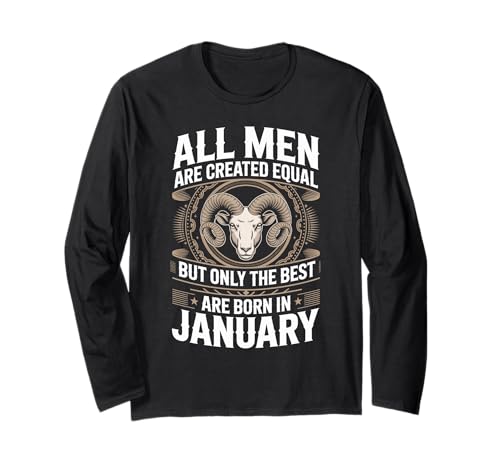 Alle Männer sind gleich geschaffen die besten geboren Januar Geburtstag Langarmshirt von Born January birthday tee