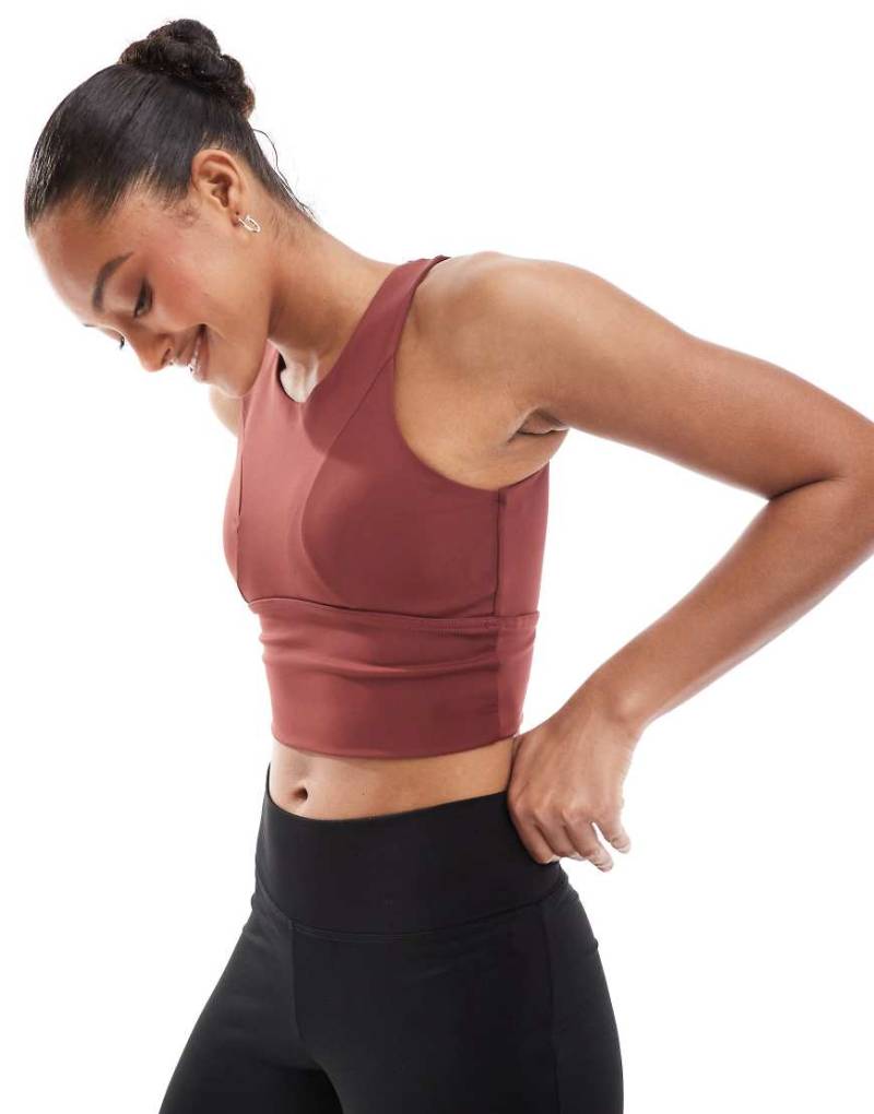 Born Living Yoga - Elin - Sport-BH in Kaffee mit hoher Stützfunktion-Rot von Born Living Yoga