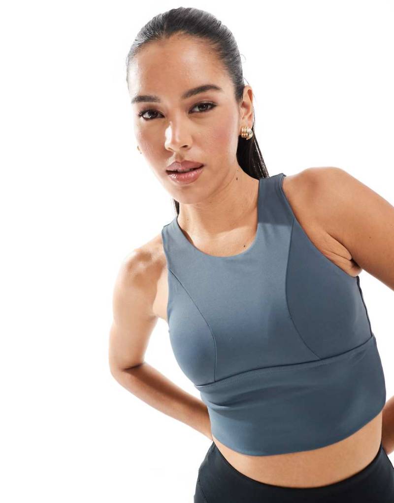 Born Living Yoga - Elin - Sport-BH in Schiefergrau mit hoher Stützfunktion-Blau von Born Living Yoga