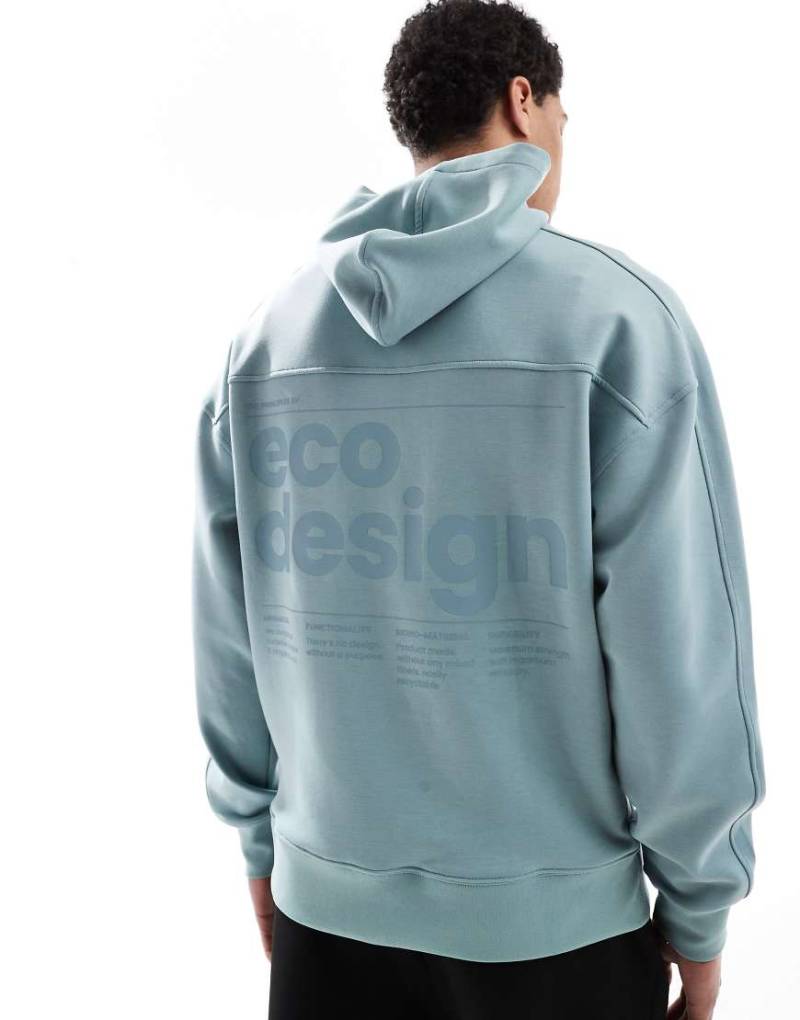 Born Living Yoga - Halong - Kapuzenpullover in Nebelgrau-Blau von Born Living Yoga