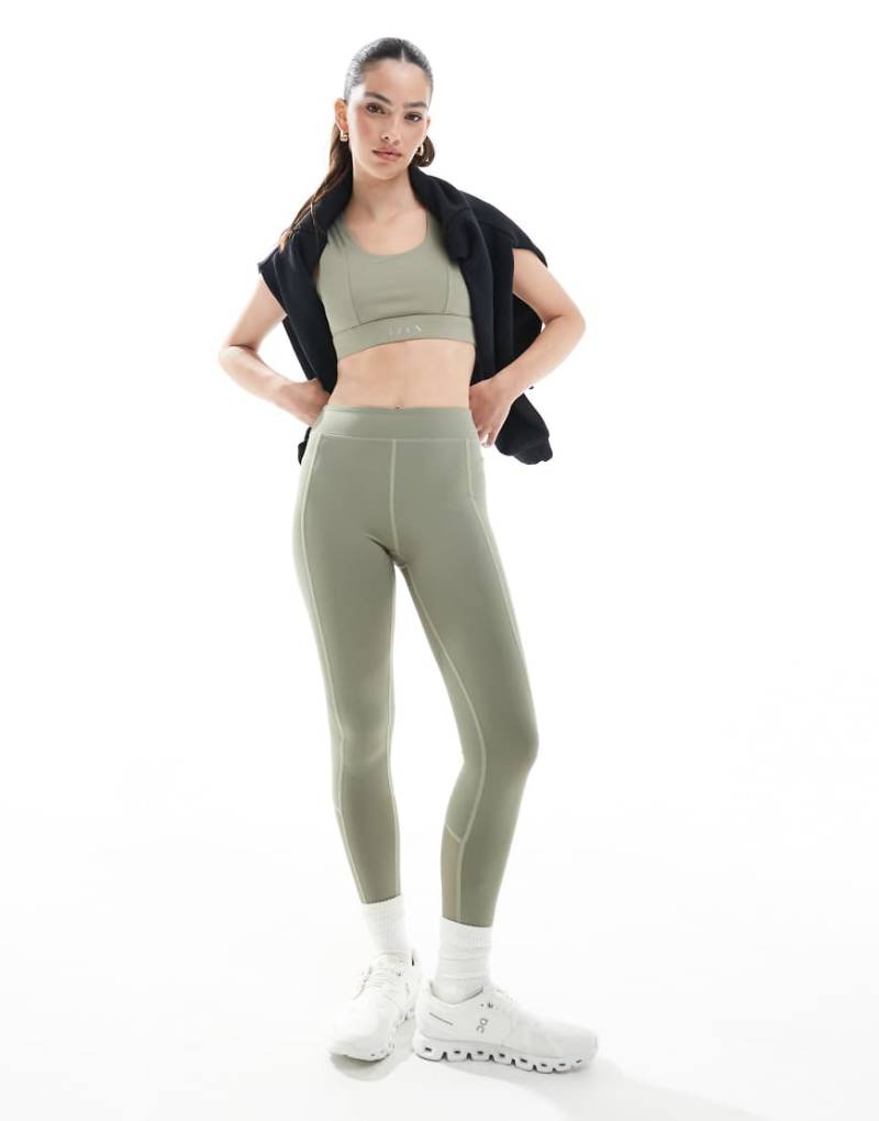 Born Living Yoga - Namir - 7/8-Leggings in Camuflaje mit Netzstoff-Design-Grün von Born Living Yoga