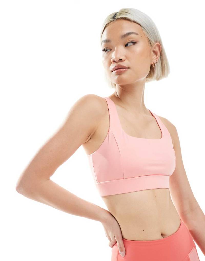 Born Living Yoga - Vindi - Sport-BH in Sonnenuntergang-Koralle/Erdbeereis mit herausnehmbarer Polsterung-Bunt von Born Living Yoga