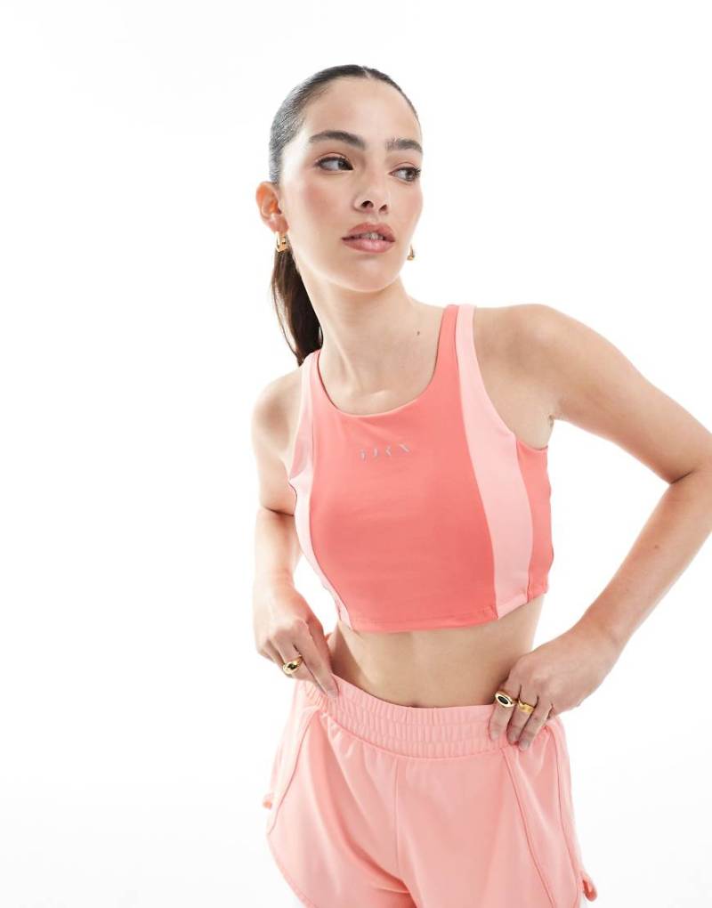 Born Living Yoga - Xenia - Wende-Sport-BH in der Farbe Erdbeereis/Sonnenuntergang-Koralle mit hoher Stützkraft-Bunt von Born Living Yoga