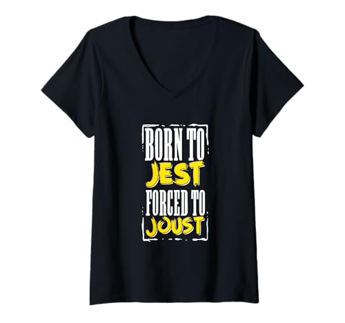 Damen Renaissance Fair Mittelalter Born to Yest Forced to Youst T-Shirt mit V-Ausschnitt Damen Renaissance Fair Mittelalter Born to Yest Forced to Youst T-Shirt mit V-Ausschnitt von Born To Yest Forced To Youst Renne Fair Gift