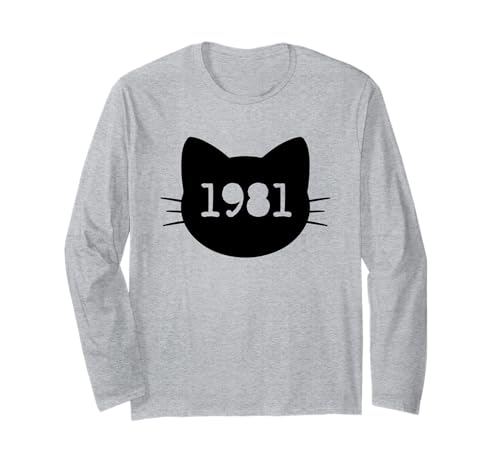 Katze Geboren im Jahr 1981 Geburtstag Katzen-Mama Katze Papa Langarmshirt Katze Geboren im Jahr 1981 Geburtstag Katzen-Mama Katze Papa Langarmshirt von Born in 1981 Year Birthday Cat Mom Cat Dad