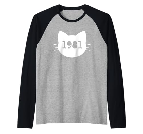 Katze Geboren im Jahr 1981 Geburtstag Katzen-Mama Katze Papa Raglan Katze Geboren im Jahr 1981 Geburtstag Katzen-Mama Katze Papa Raglan von Born in 1981 Year Birthday Cat Mom Cat Dad