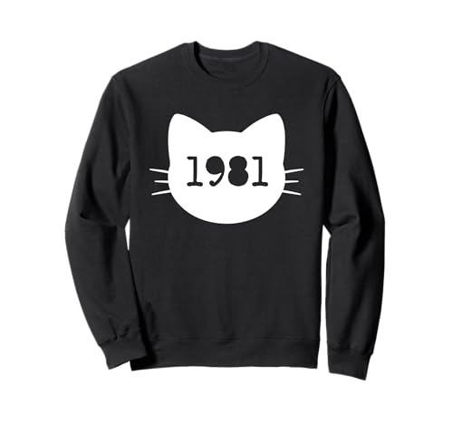 Katze Geboren im Jahr 1981 Geburtstag Katzen-Mama Katze Papa Sweatshirt Katze Geboren im Jahr 1981 Geburtstag Katzen-Mama Katze Papa Sweatshirt von Born in 1981 Year Birthday Cat Mom Cat Dad