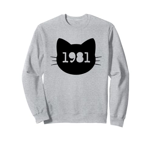 Katze Geboren im Jahr 1981 Geburtstag Katzen-Mama Katze Papa Sweatshirt Katze Geboren im Jahr 1981 Geburtstag Katzen-Mama Katze Papa Sweatshirt von Born in 1981 Year Birthday Cat Mom Cat Dad