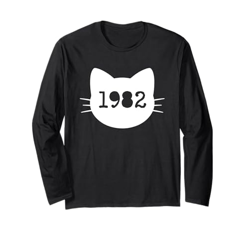 Katze Geboren im Jahr 1982 Geburtstag Katzen-Mama Katze Papa Langarmshirt Katze Geboren im Jahr 1982 Geburtstag Katzen-Mama Katze Papa Langarmshirt von Born in 1982 Year Birthday Cat Mom Cat Dad