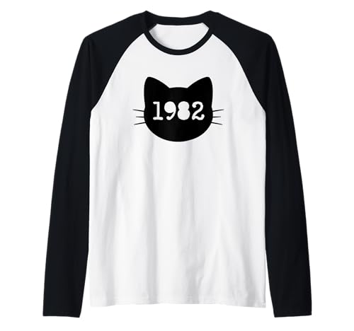Katze Geboren im Jahr 1982 Geburtstag Katzen-Mama Katze Papa Raglan Katze Geboren im Jahr 1982 Geburtstag Katzen-Mama Katze Papa Raglan von Born in 1982 Year Birthday Cat Mom Cat Dad