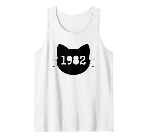 Katze Geboren im Jahr 1982 Geburtstag Katzen-Mama Katze Papa Tank Top Katze Geboren im Jahr 1982 Geburtstag Katzen-Mama Katze Papa Tank Top von Born in 1982 Year Birthday Cat Mom Cat Dad