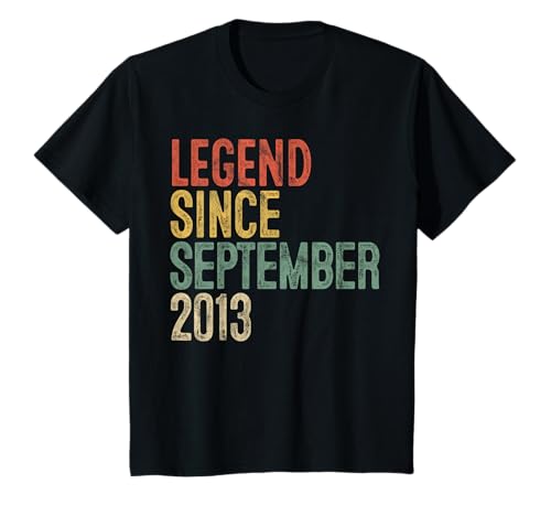 Kinder Fun Legend Since September 2013 Geschenk zum 7. Geburtstag für 7-Jährige T-Shirt von Born in 2013 Seventh Bday Retro 7 yrs old Gifts
